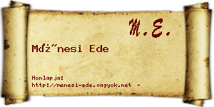 Ménesi Ede névjegykártya